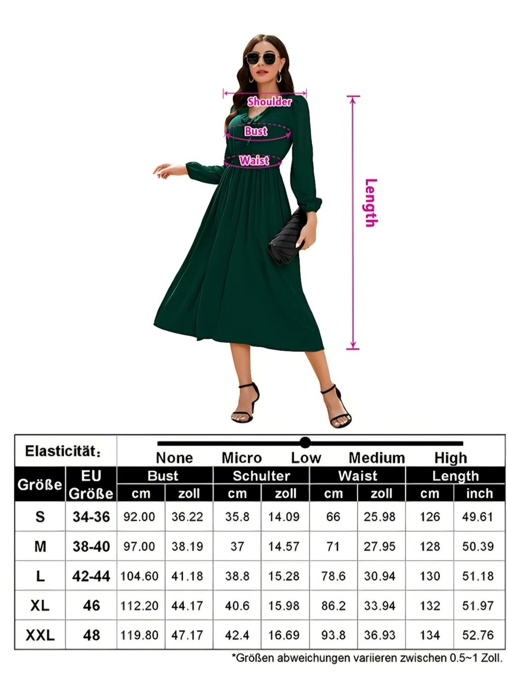 Long Sleeve Ruffle Trim Dress - Picture 3 of 4